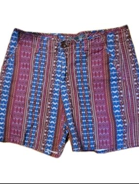Eddie Bauer Womens Shorts 6 Chino Striped Tribal Print Boho Revival